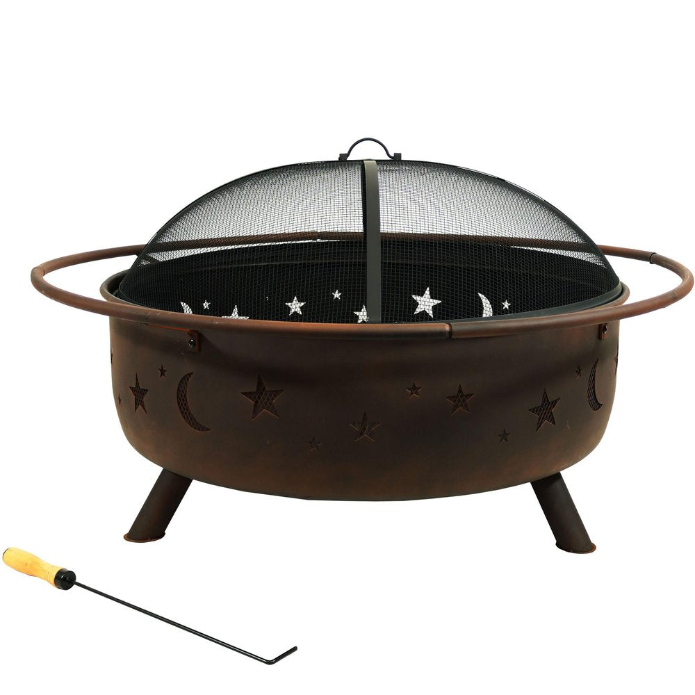 42" Bronze Steel Wood Burning Round Fire Pit HomeRoots