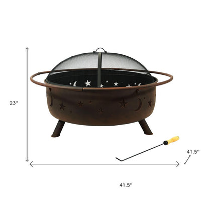 42" Bronze Steel Wood Burning Round Fire Pit HomeRoots