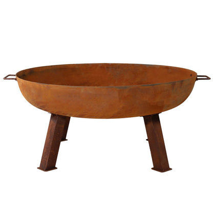 34" Rust Steel Wood Burning Round Fire Pit HomeRoots