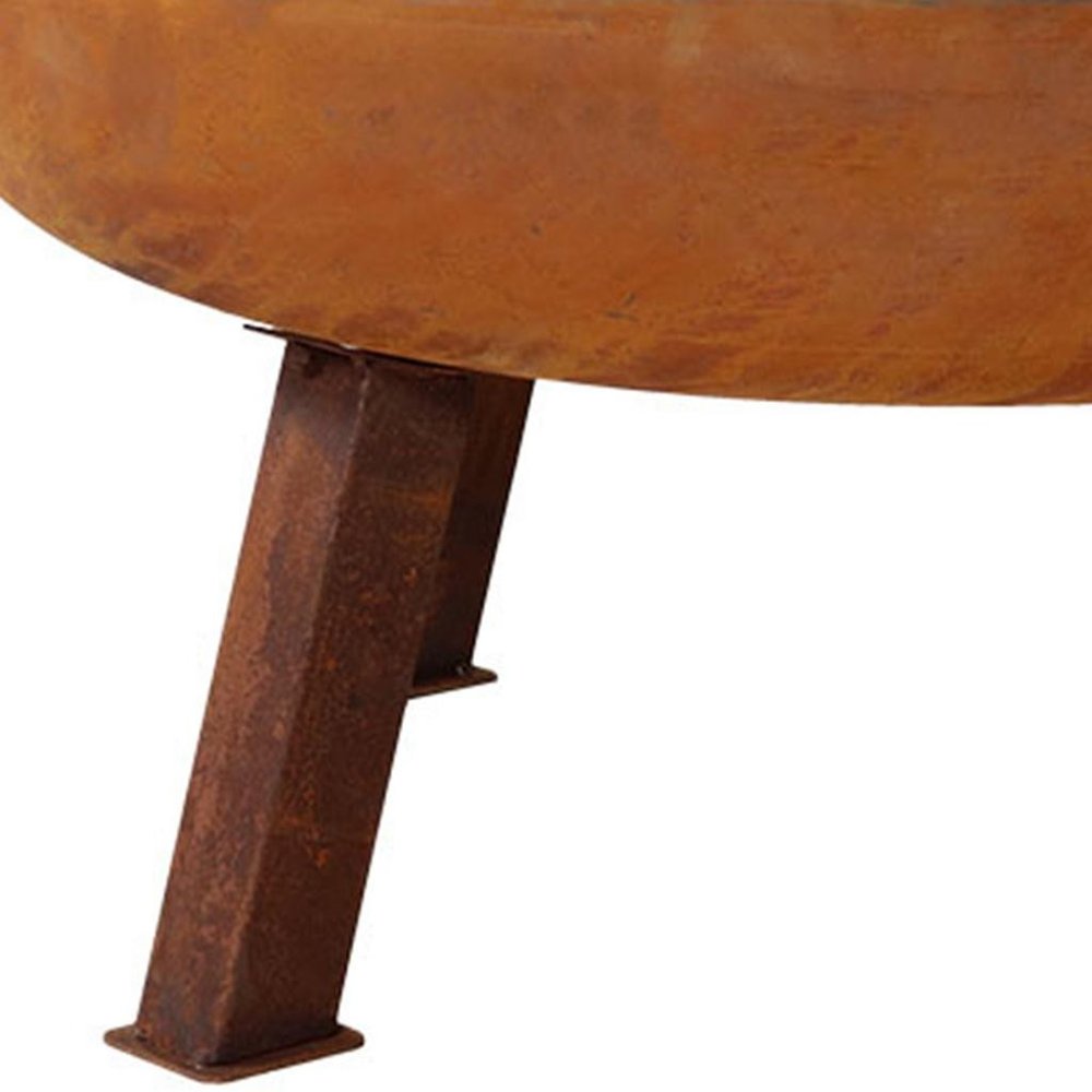 34" Rust Steel Wood Burning Round Fire Pit HomeRoots