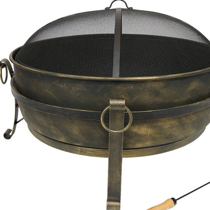 40" Black Steel Wood Burning Round Fire Pit HomeRoots
