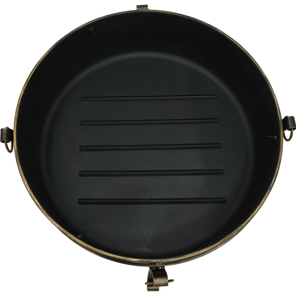 40" Black Steel Wood Burning Round Fire Pit HomeRoots