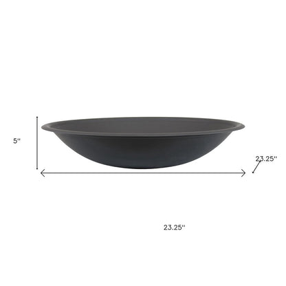 23" Black Steel Wood Burning Round Fire Pit