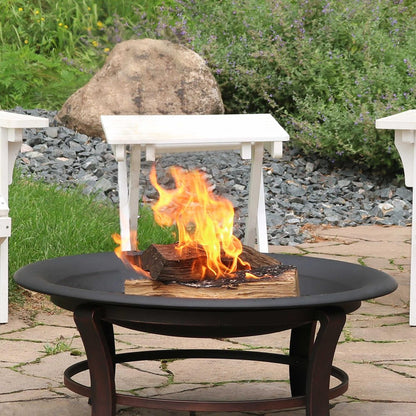 23" Black Steel Wood Burning Round Fire Pit HomeRoots