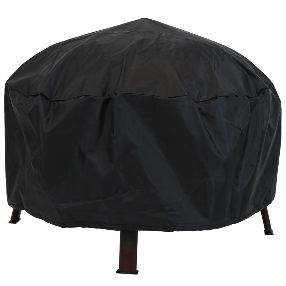 34" Bronze Steel Wood Burning Round Fire Pit With Cover HomeRoots