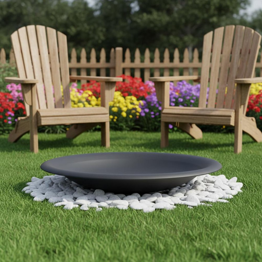 33" Black Steel Wood Burning Round Fire Pit HomeRoots