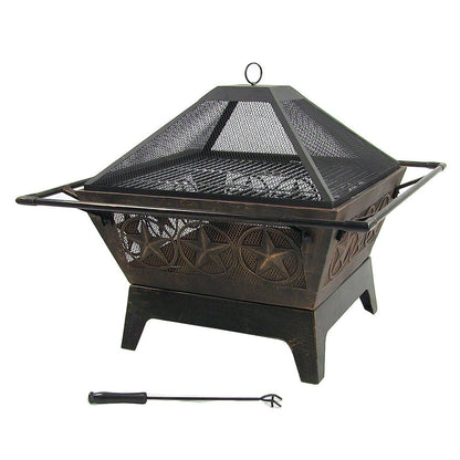 32" Bronze Steel Wood Burning Round Fire pit HomeRoots
