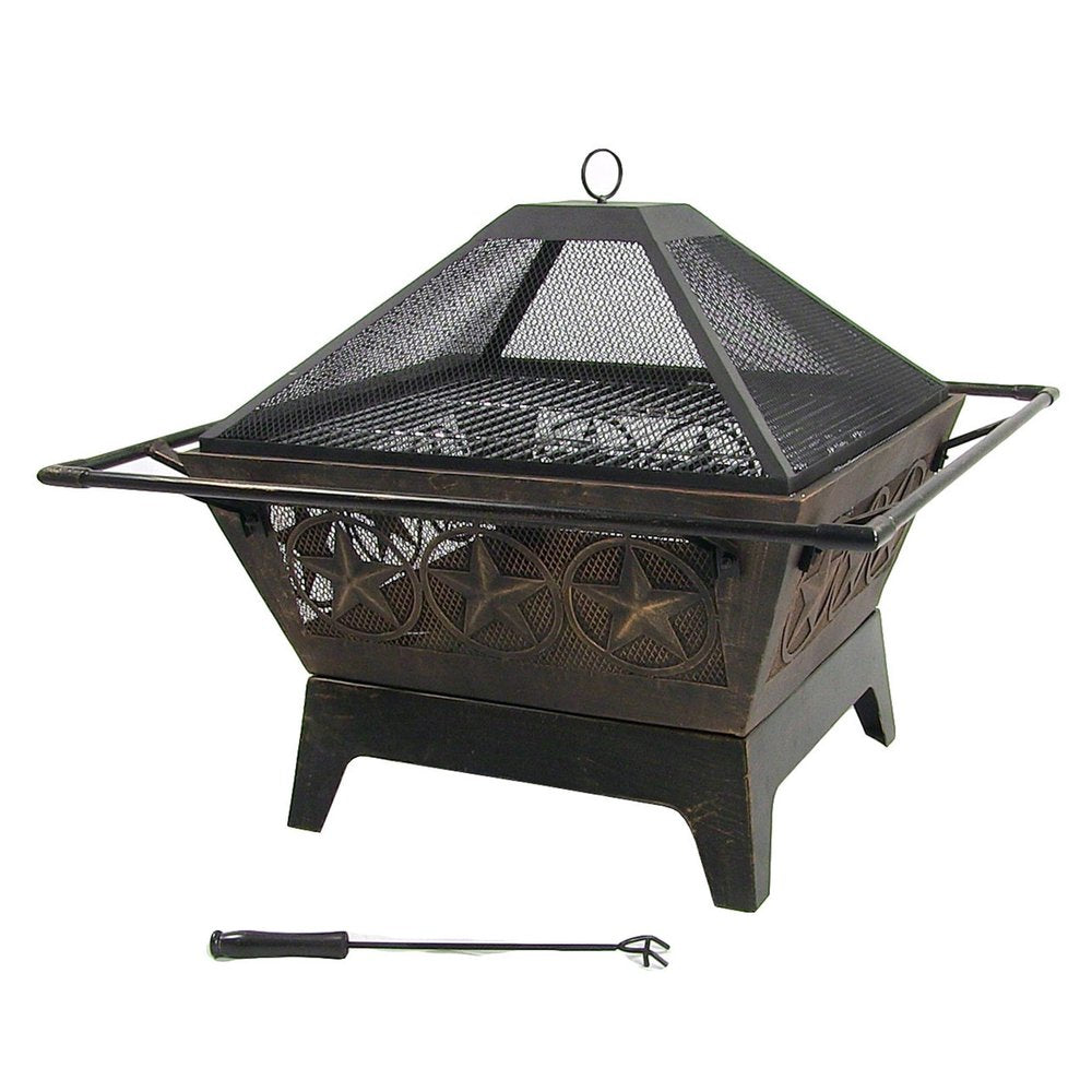 32" Bronze Steel Wood Burning Round Fire pit HomeRoots