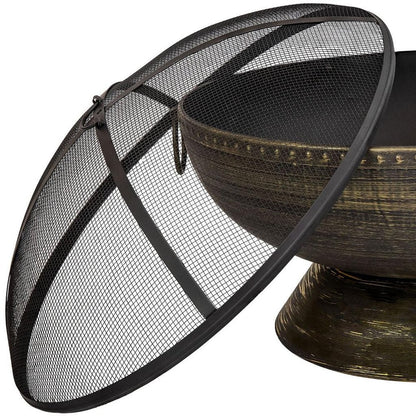 30" Bronze Steel Wood Burning Round Fire Pit