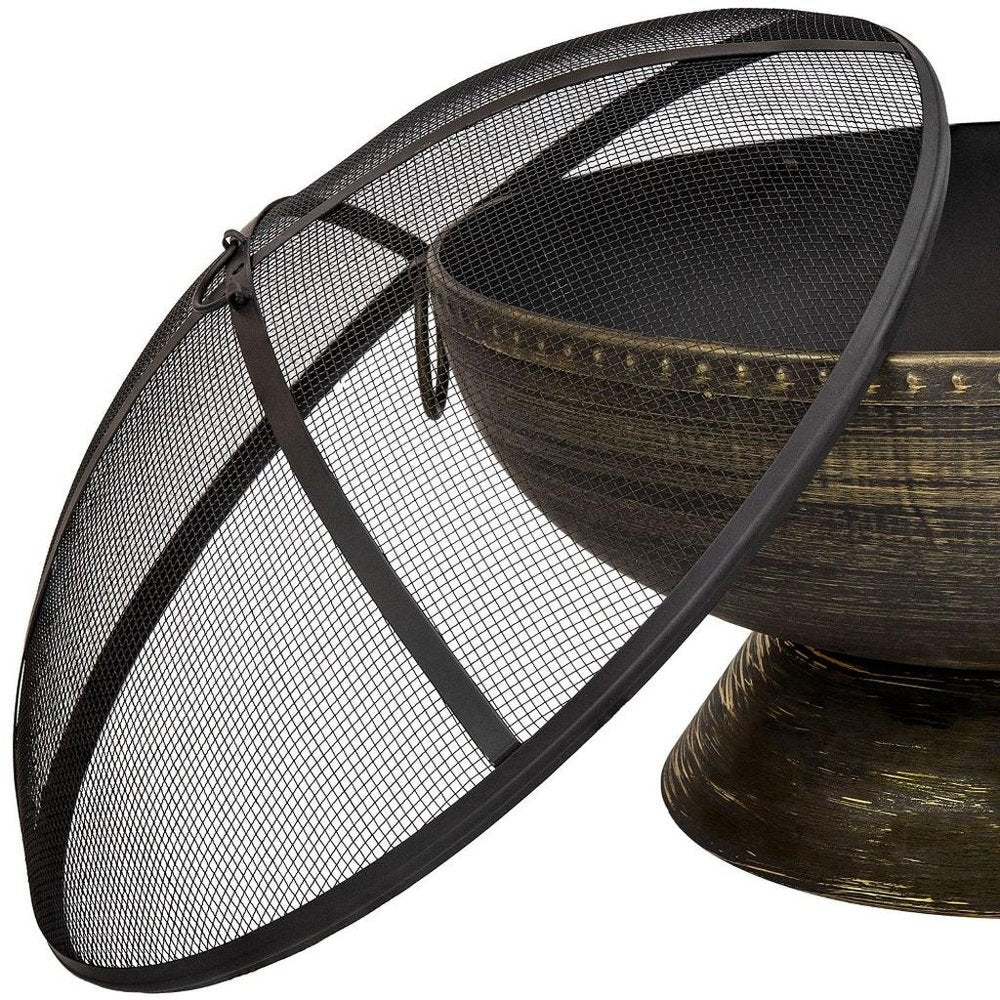 30" Bronze Steel Wood Burning Round Fire Pit HomeRoots