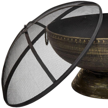 30" Bronze Steel Wood Burning Round Fire Pit HomeRoots
