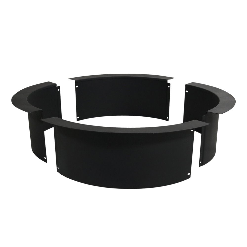 42" Black Steel Wood Burning Round Fire Ring HomeRoots