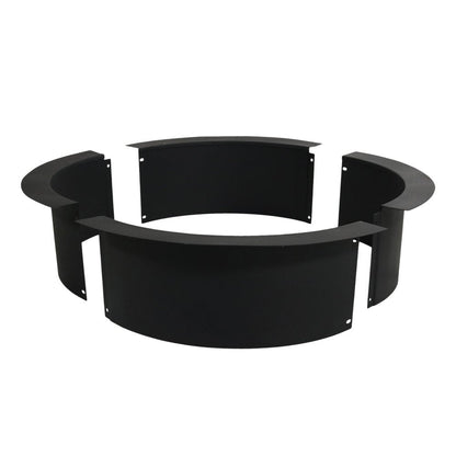 42" Black Steel Wood Burning Round Fire Ring HomeRoots