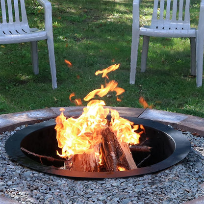 42" Black Steel Wood Burning Round Fire Ring HomeRoots