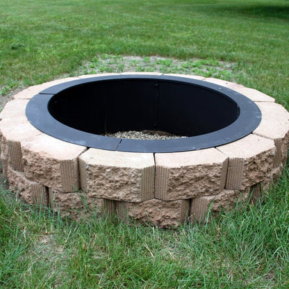 42" Black Steel Wood Burning Round Fire Ring HomeRoots