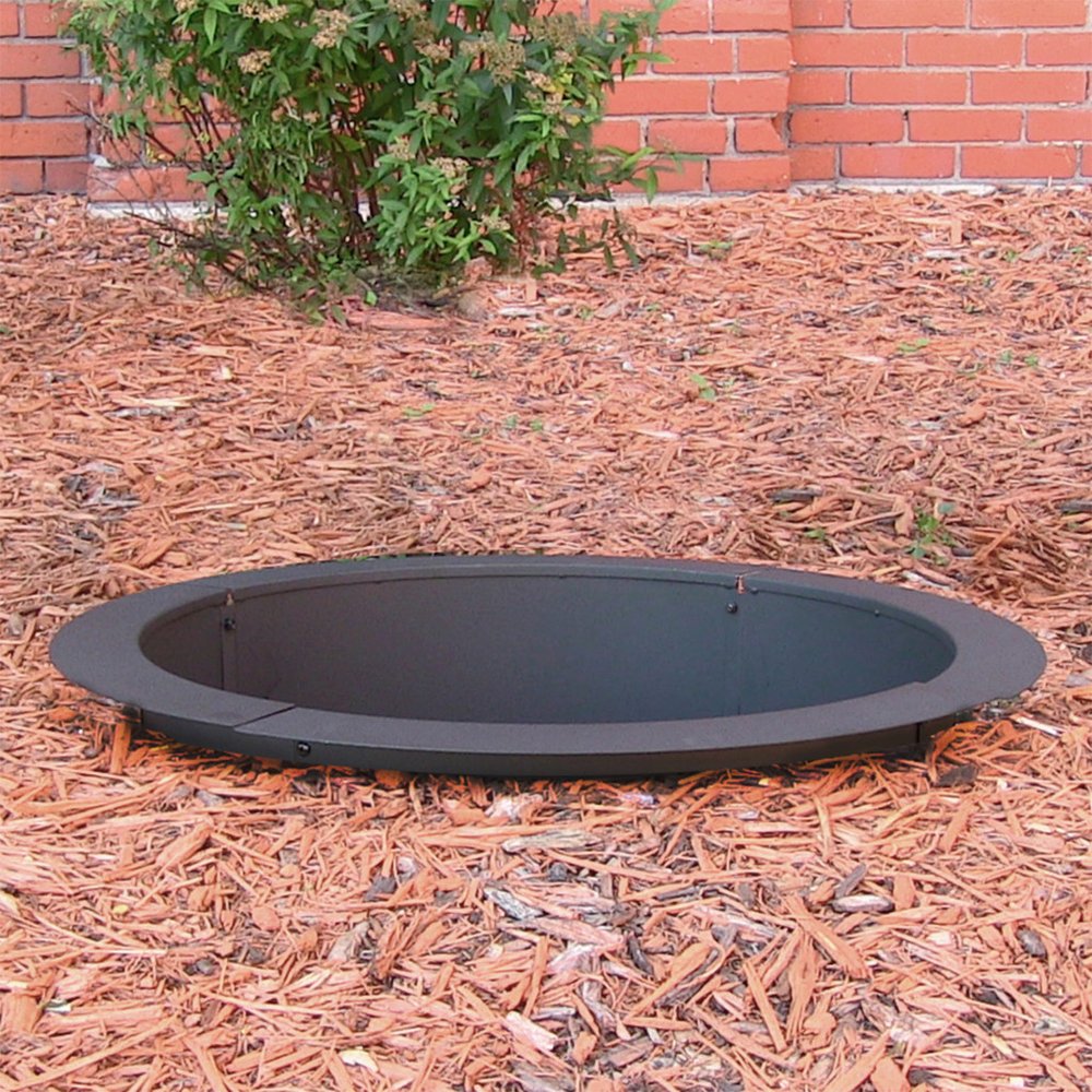 42" Black Steel Wood Burning Round Fire Ring HomeRoots