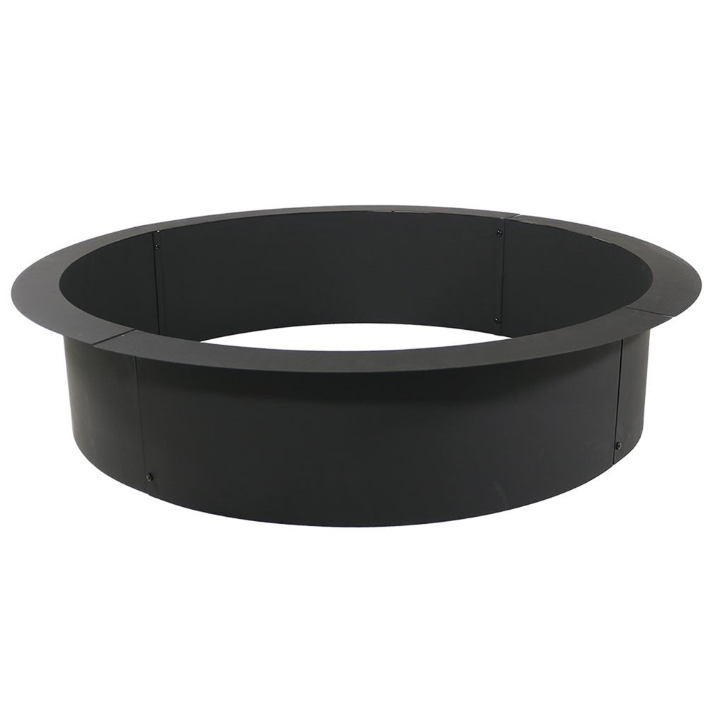42" Black Steel Wood Burning Round Fire Ring HomeRoots