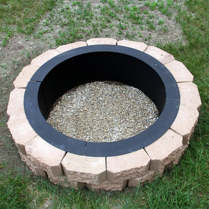 42" Black Steel Wood Burning Round Fire Ring HomeRoots