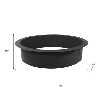 45" Black Steel Wood Burning Round Fire ring HomeRoots
