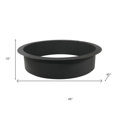 45" Black Steel Wood Burning Round Fire Ring