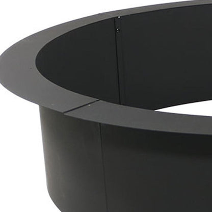 45" Black Steel Wood Burning Round Fire Ring HomeRoots