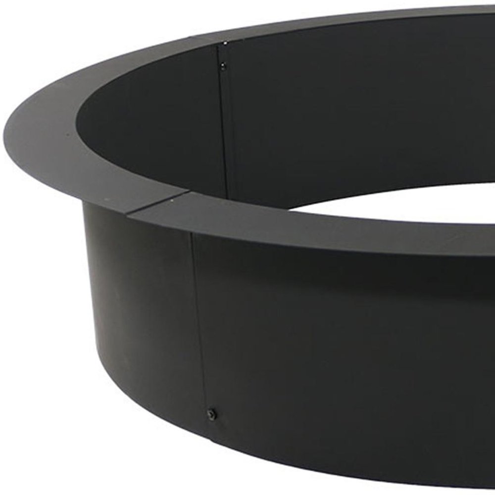 45" Black Steel Wood Burning Round Fire Ring HomeRoots