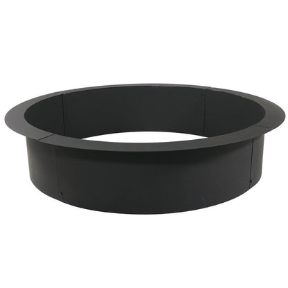 45" Black Steel Wood Burning Round Fire Ring HomeRoots