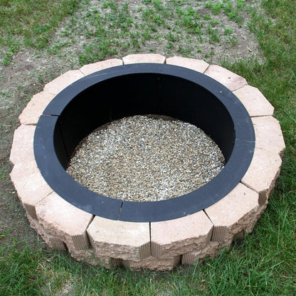 45" Black Steel Wood Burning Round Fire Ring HomeRoots