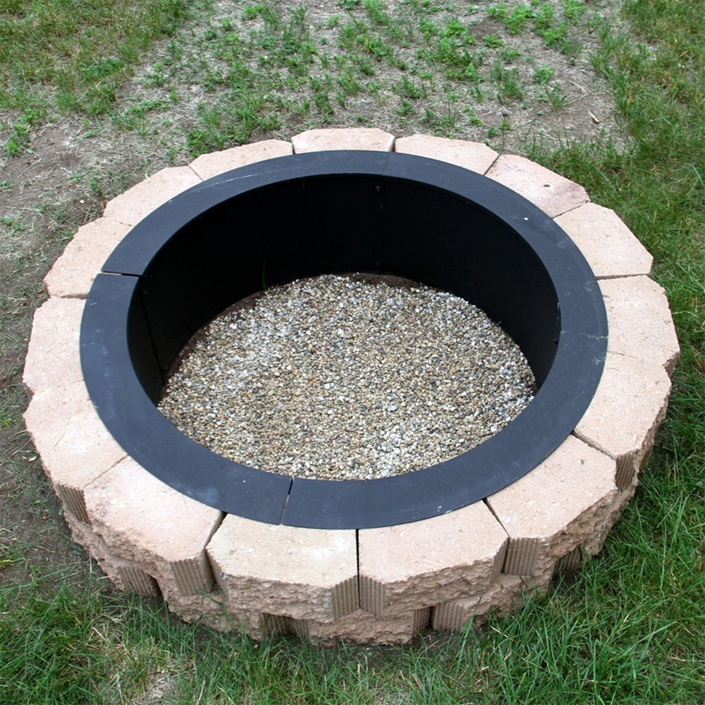45" Black Steel Wood Burning Round Fire ring HomeRoots