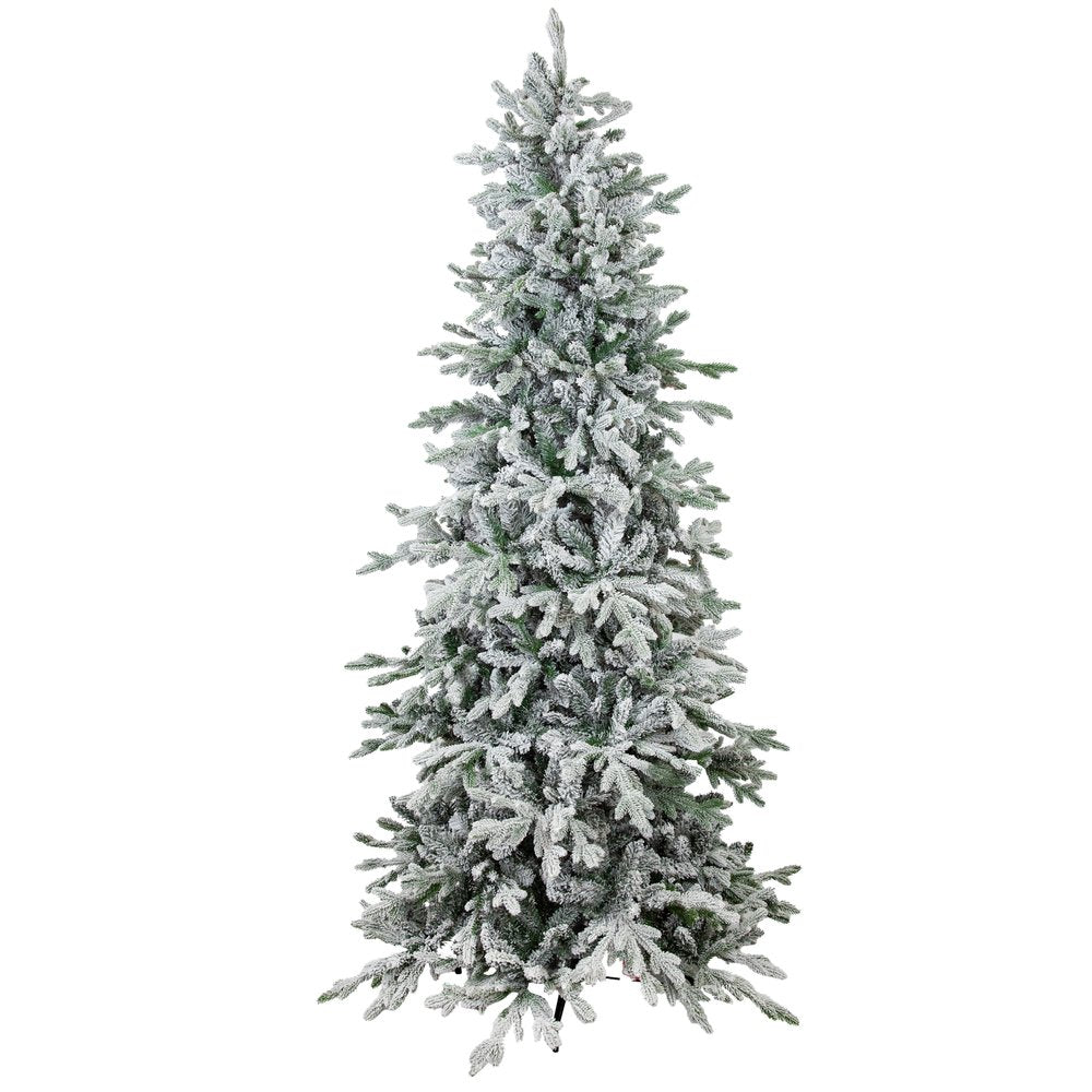 7' Slender Flocked Pine Christmas Tree HomeRoots