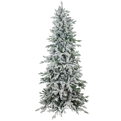 7' Slender Flocked Pine Christmas Tree HomeRoots