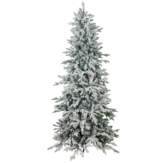 7' Slender Flocked Pine Christmas Tree HomeRoots