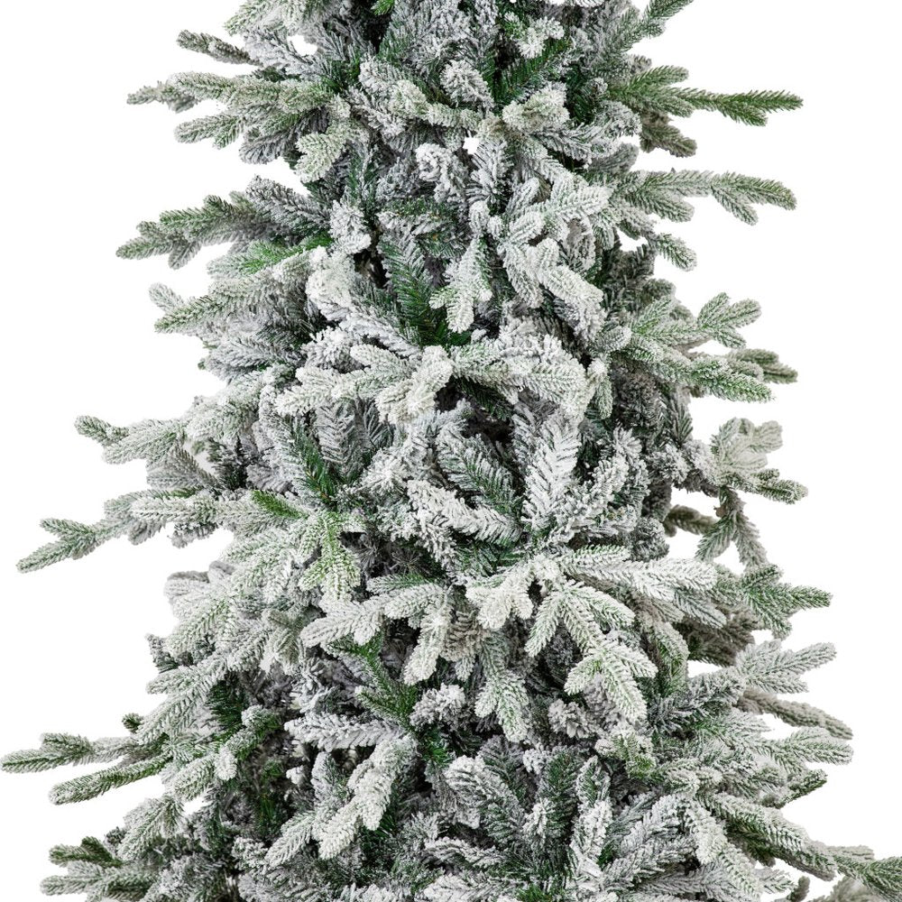7' Slender Flocked Pine Christmas Tree HomeRoots