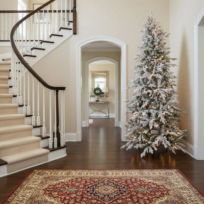 7' Slender Flocked Pine Christmas Tree HomeRoots
