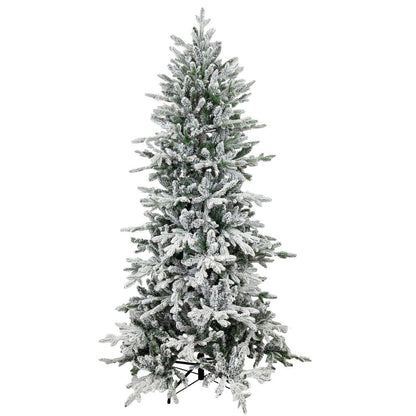 6' Slender Flocked Pine Christmas Tree HomeRoots