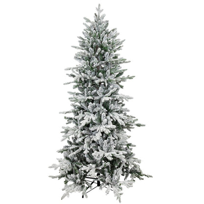 6' Slender Flocked Pine Christmas Tree HomeRoots