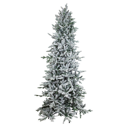 8' Slender Flocked Pine Christmas Tree HomeRoots