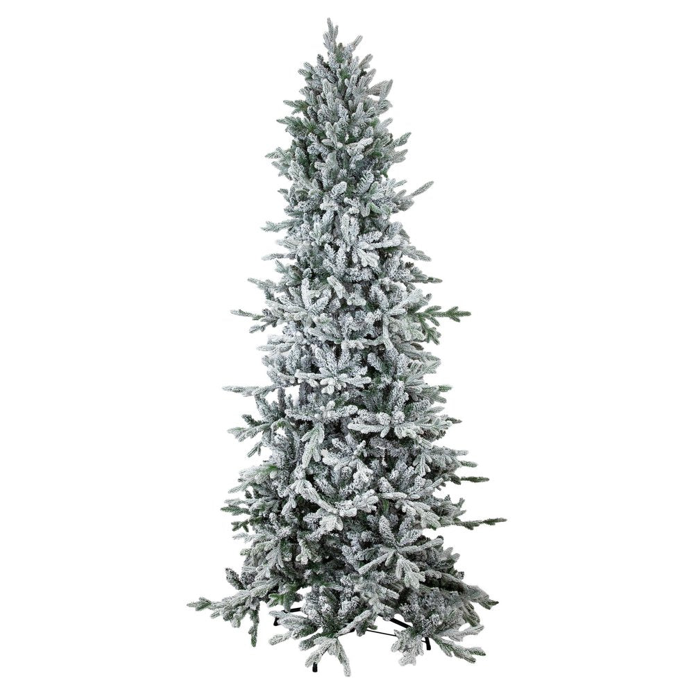 8' Slender Flocked Pine Christmas Tree HomeRoots