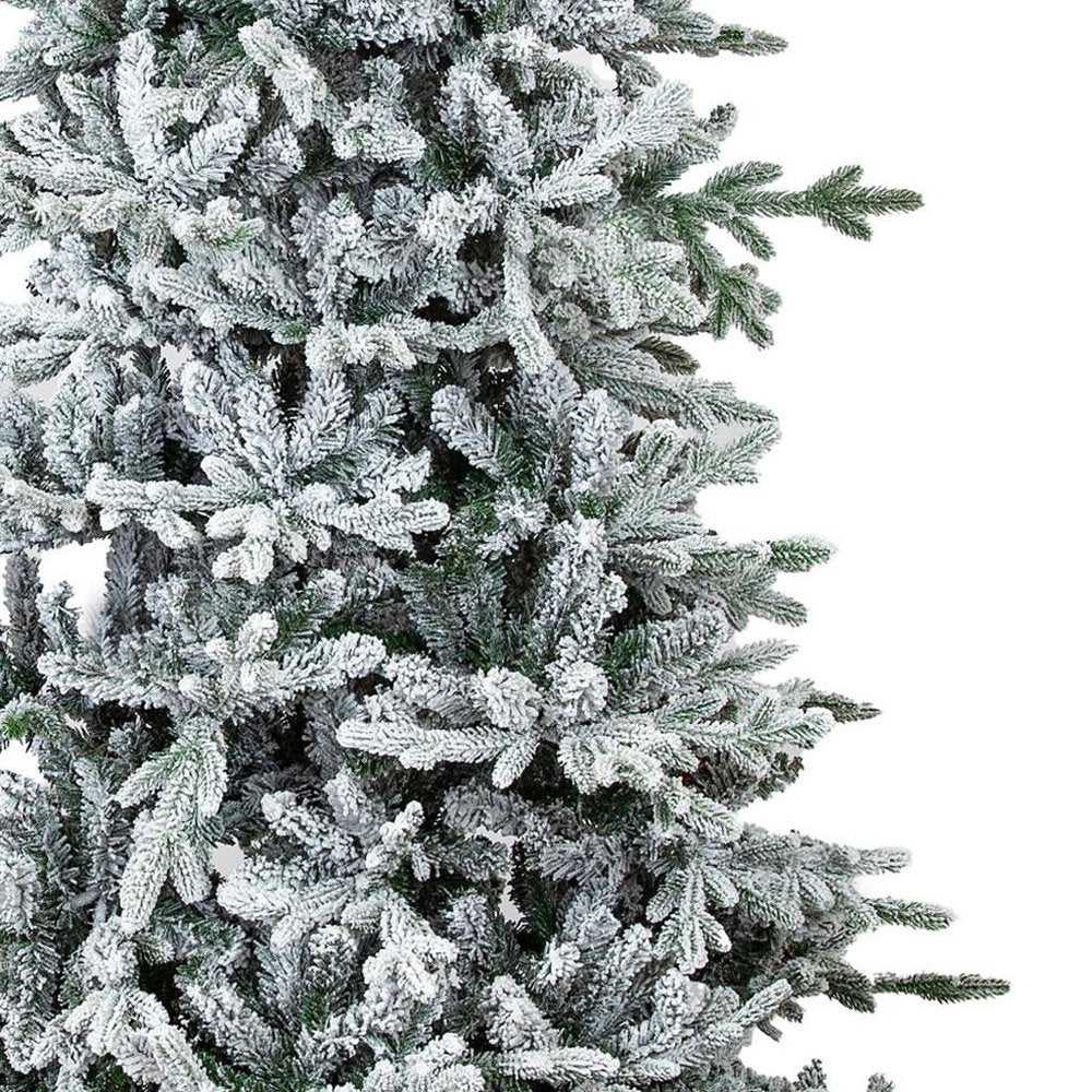 8' Slender Flocked Pine Christmas Tree HomeRoots