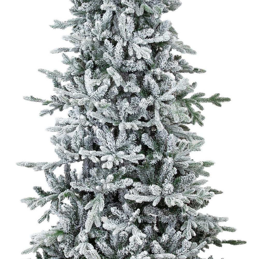 8' Slender Flocked Pine Christmas Tree HomeRoots