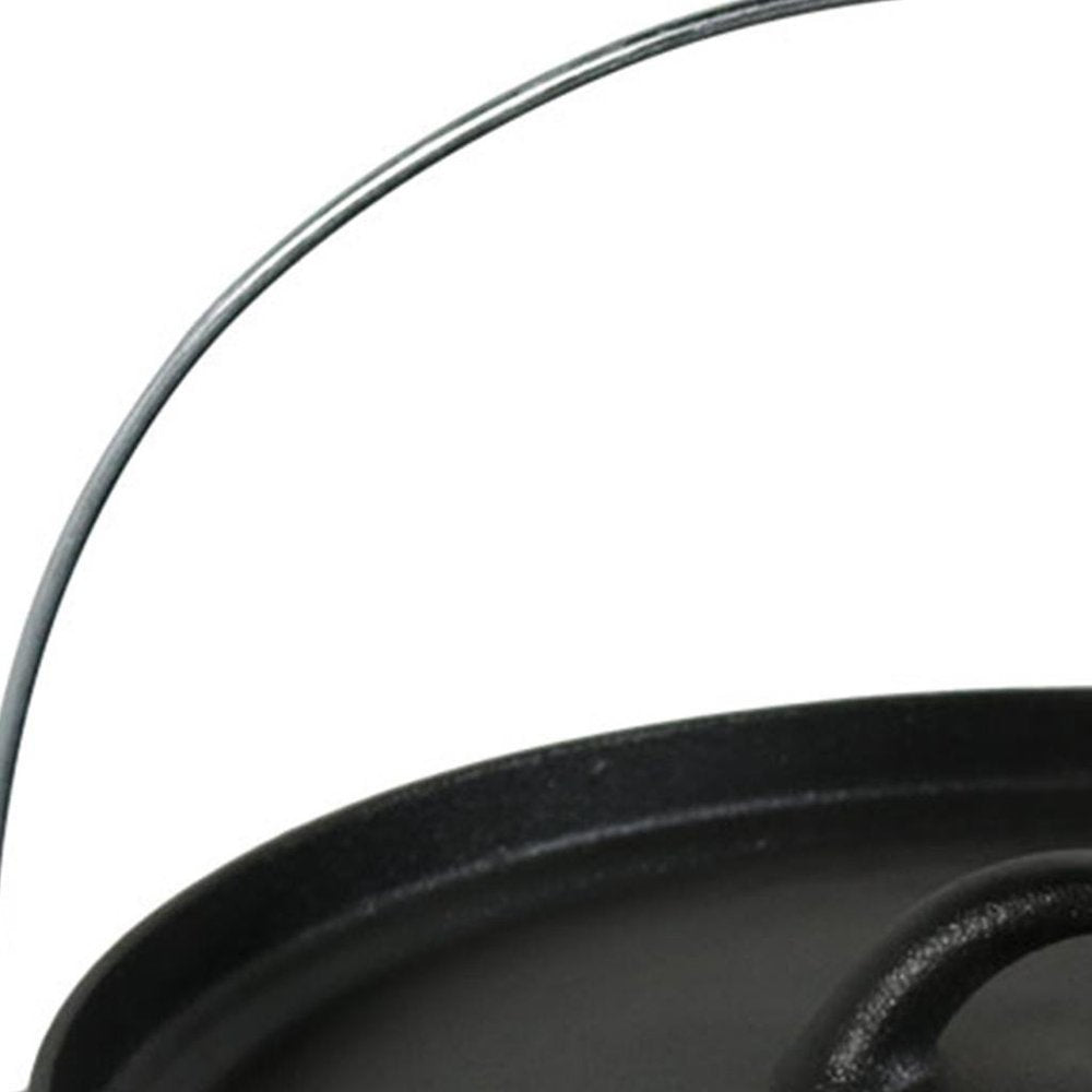 12" Black Cast Iron Dutch Oven Stock Pot HomeRoots