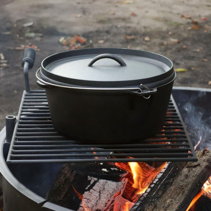 12" Black Cast Iron Dutch Oven Stock Pot HomeRoots