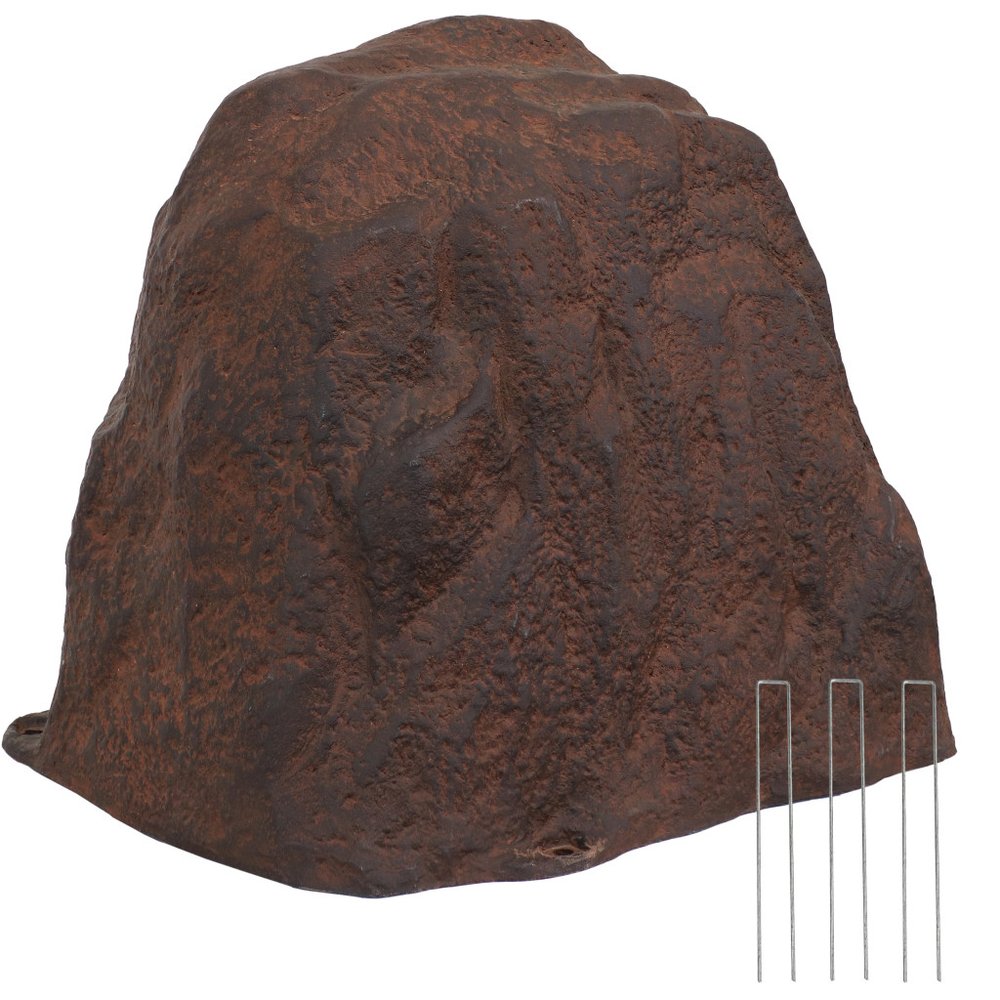 22" Brown Polyresin Faux Rock HomeRoots