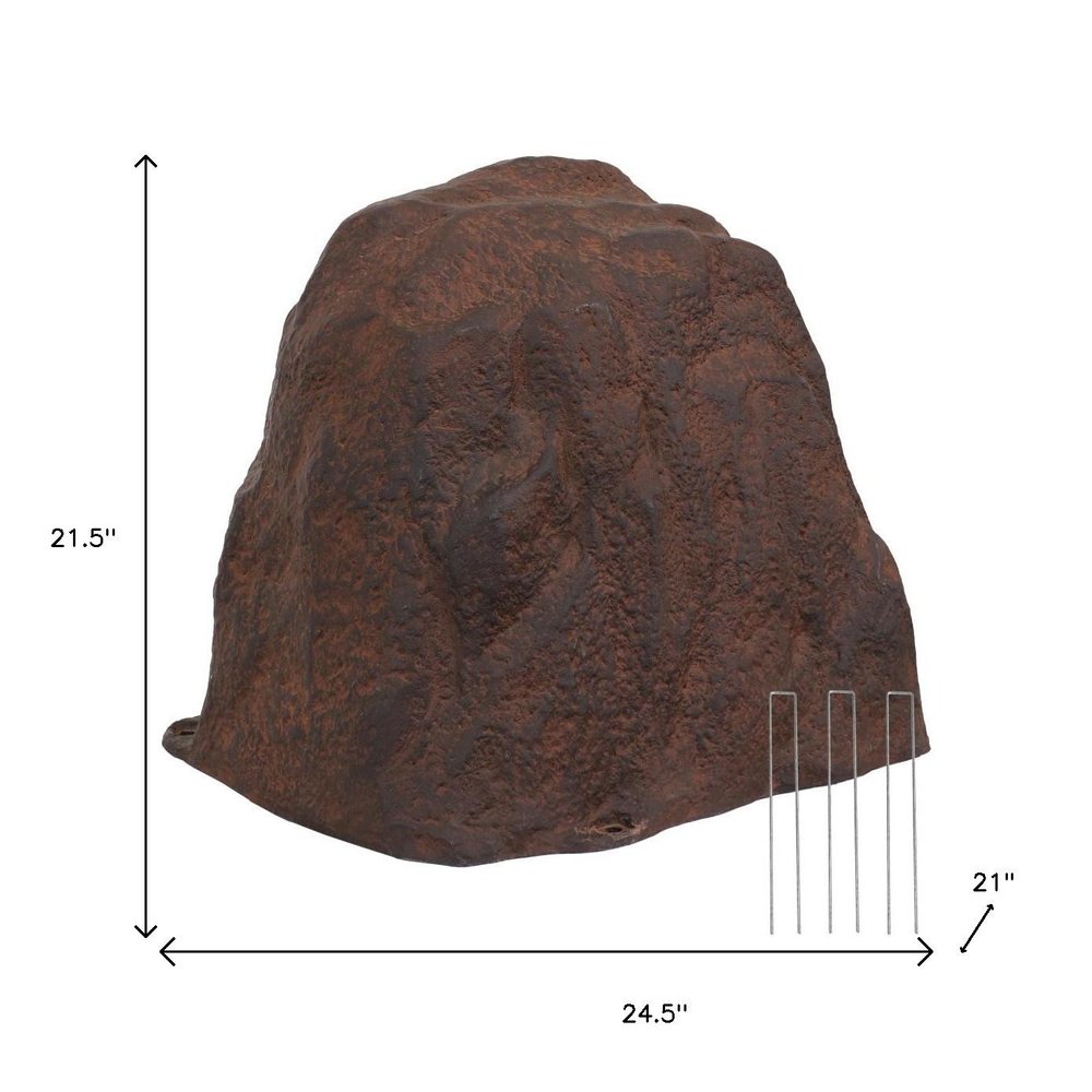 22" Brown Polyresin Faux Rock HomeRoots