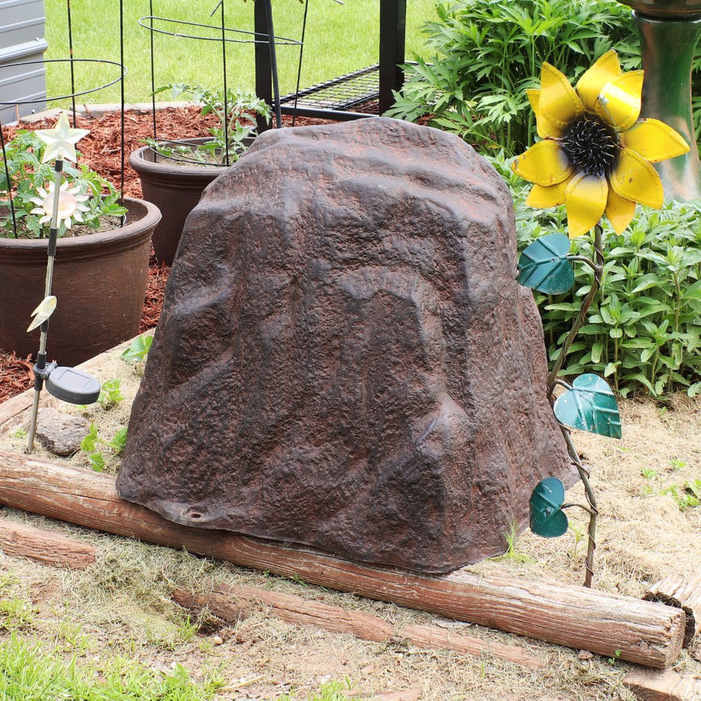 22" Brown Polyresin Faux Rock HomeRoots