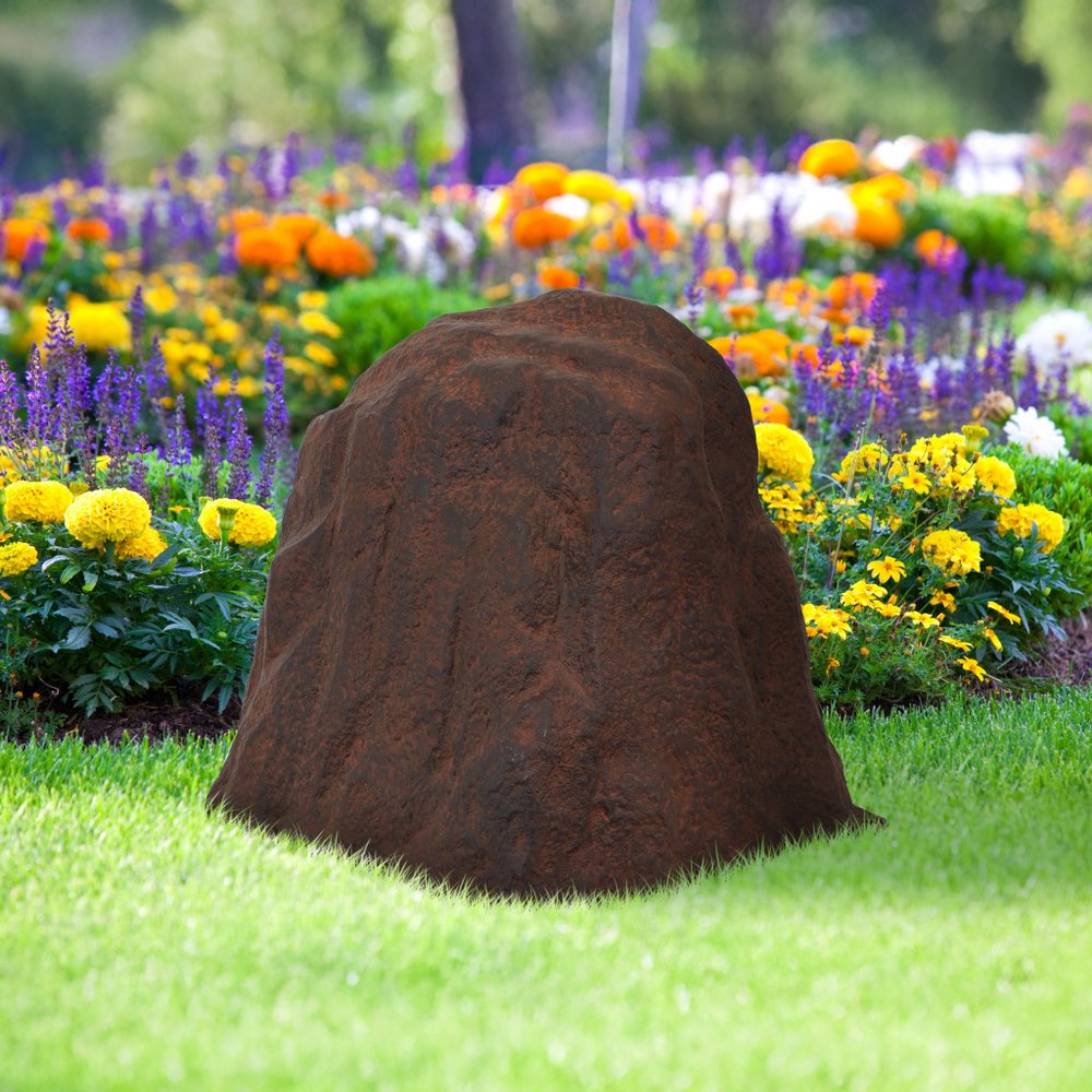 22" Brown Polyresin Faux Rock HomeRoots