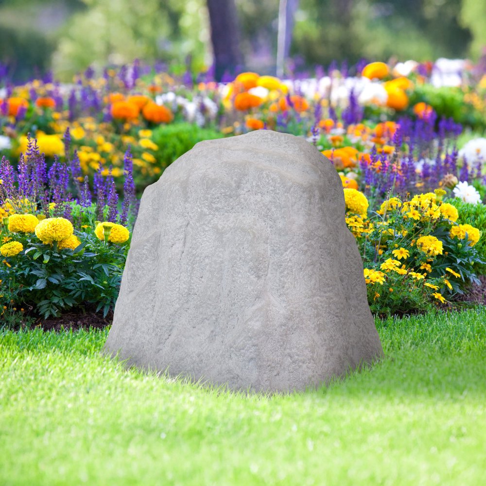 22" Gray Polyresin Faux Rock HomeRoots