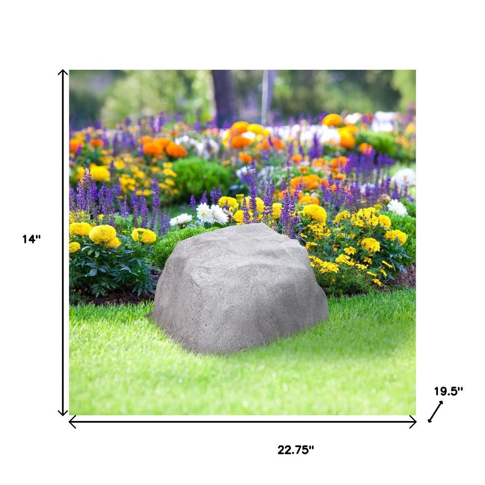 14" Gray Polyresin Faux Rock HomeRoots