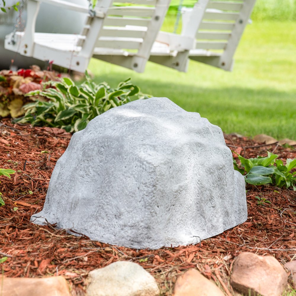 14" Gray Polyresin Faux Rock HomeRoots