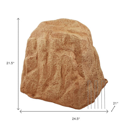 22" Sand Polyresin Faux Rock